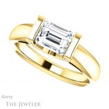 Emerald Cut Forever One Moissanite Engagement Ring #GTJ1059-emerald-fb-y 5 Emerald Cut Forever Brilliant Moissanite Engagement Ring #GTJ1059-emerald-fb-y