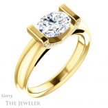 Oval Shaped Forever One Moissanite Engagement Ring #GTJ1059-oval-fo-y 4 Oval Shaped Forever One Moissanite Engagement Ring #GTJ1059-oval-fo-y