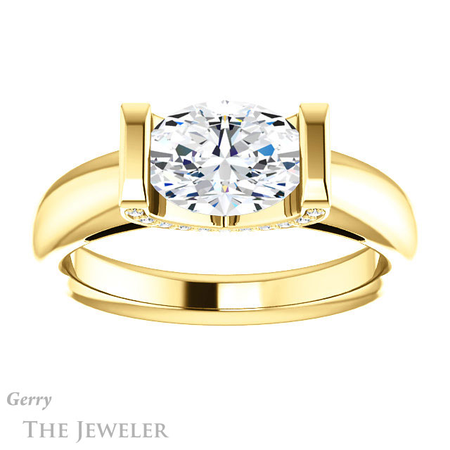 Oval Shaped Forever One Moissanite Engagement Ring #GTJ1059-oval-fo-y 1 Oval Shaped Forever One Moissanite Engagement Ring #GTJ1059-oval-fo-y