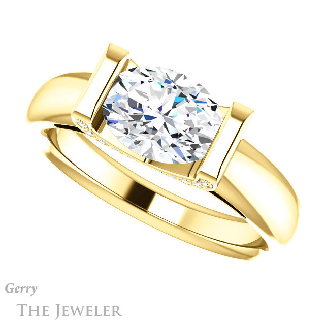 Oval Shaped Forever One Moissanite Engagement Ring #GTJ1059-oval-fo-y 5 Oval Shaped Forever One Moissanite Engagement Ring #GTJ1059-oval-fo-y