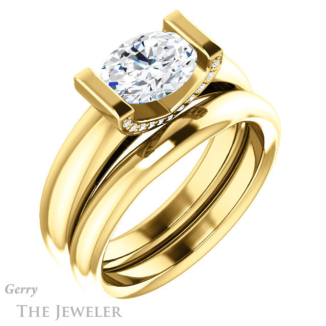 Oval Shaped Forever One Moissanite Engagement Ring #GTJ1059-oval-fo-y 6 Oval Shaped Forever One Moissanite Engagement Ring #GTJ1059-oval-fo-y