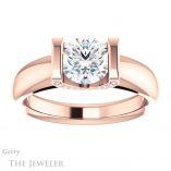 Round Cut Forever One Moissanite Engagement Ring #GTJ1059-round-fo-r 1 Round Cut Forever One Moissanite Engagement Ring #GTJ1059-round-fo-r