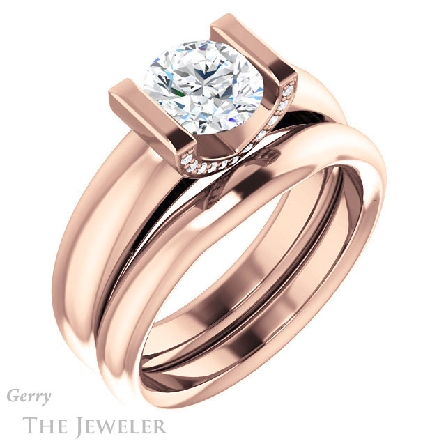 Round Cut Forever One Moissanite Engagement Ring #GTJ1059-round-fo-r 6 Round Cut Forever One Moissanite Engagement Ring #GTJ1059-round-fo-r