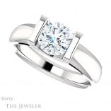 Round Cut Forever One Moissanite Engagement Ring #GTJ1059-round-fo-w 5 Round Cut Forever One Moissanite Engagement Ring #GTJ1059-round-fo-w