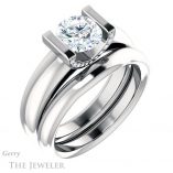 Round Cut Forever One Moissanite Engagement Ring #GTJ1059-round-fo-w 6 Round Cut Forever One Moissanite Engagement Ring #GTJ1059-round-fo-w