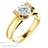 Round Cut Forever One Moissanite Engagement Ring #GTJ1059-round-fo-y 4 Round Cut Forever One Moissanite Engagement Ring #GTJ1059-round-fo-y