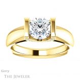 Round Cut Forever One Moissanite Engagement Ring #GTJ1059-round-fo-y 1 Round Cut Forever One Moissanite Engagement Ring #GTJ1059-round-fo-y