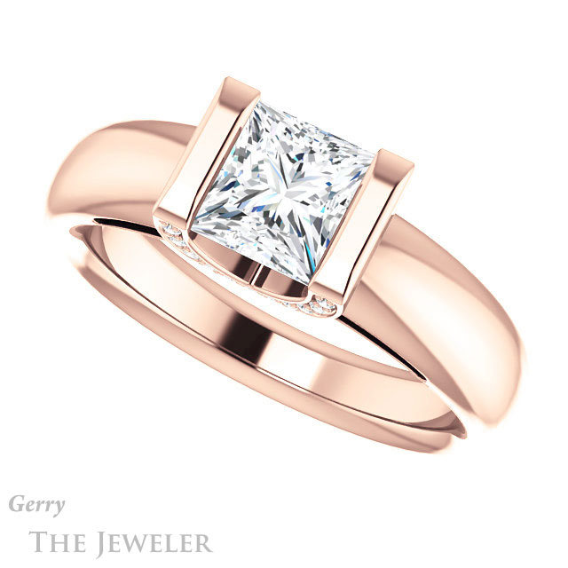 Princess Cut Forever One Moissanite Engagement Ring #GTJ1059-square-fo-r 5 Princess Cut Forever One Moissanite Engagement Ring #GTJ1059-square-fo-r
