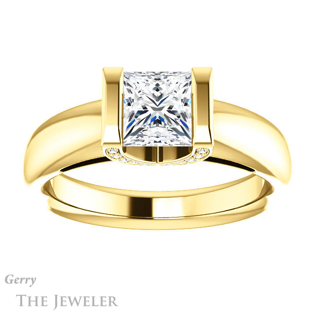 Princess Cut Forever One Moissanite Engagement Ring #GTJ1059-square-fo-y 1 Princess Cut Forever One Moissanite Engagement Ring #GTJ1059-square-fo-y