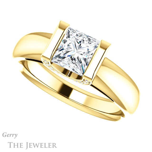Princess Cut Forever One Moissanite Engagement Ring #GTJ1059-square-fo-y 5 Princess Cut Forever One Moissanite Engagement Ring #GTJ1059-square-fo-y