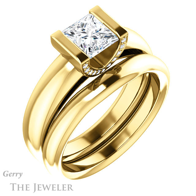 Princess Cut Forever One Moissanite Engagement Ring #GTJ1059-square-fo-y 6 Princess Cut Forever One Moissanite Engagement Ring #GTJ1059-square-fo-y
