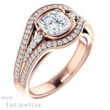 Cushion Cut Forever One Moissanite Engagement Ring #GTJ1060-cushion-fo-r