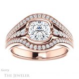 Cushion Cut Forever One Moissanite Engagement Ring #GTJ1060-cushion-fo-r