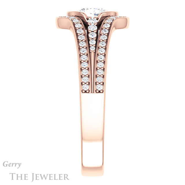 Cushion Cut Forever One Moissanite Engagement Ring #GTJ1060-cushion-fo-r
