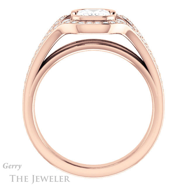 Emerald Cut Forever Brilliant Moissanite Engagement Ring #GTJ1060-emerald-fb-r