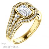 Emerald Cut Forever Brilliant Moissanite Engagement Ring #GTJ1060-emerald-fb-y
