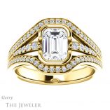 Emerald Cut Forever Brilliant Moissanite Engagement Ring #GTJ1060-emerald-fb-y