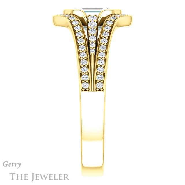Emerald Cut Forever Brilliant Moissanite Engagement Ring #GTJ1060-emerald-fb-y