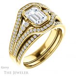 Emerald Cut Forever Brilliant Moissanite Engagement Ring #GTJ1060-emerald-fb-y