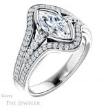 Marquise Cut Forever One Moissanite Engagement Ring #GTJ1060-marquise-fb-w 4 Marquise Cut Forever Brilliant Moissanite Engagement Ring #GTJ1060-marquise-fb-w