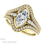 Marquise Cut Forever One Moissanite Engagement Ring #GTJ1060-marquise-fb-y 5 Marquise Cut Forever Brilliant Moissanite Engagement Ring #GTJ1060-marquise-fb-y