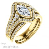 Marquise Cut Forever One Moissanite Engagement Ring #GTJ1060-marquise-fb-y 6 Marquise Cut Forever Brilliant Moissanite Engagement Ring #GTJ1060-marquise-fb-y