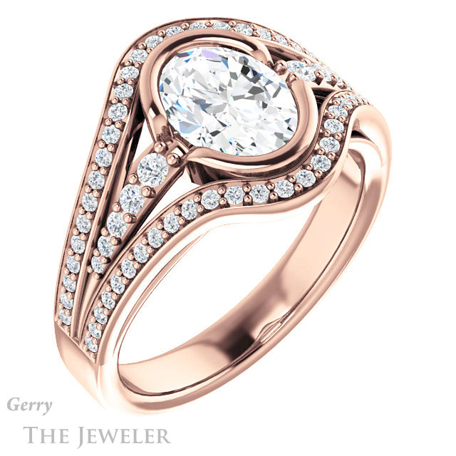 Oval Shaped Forever One Moissanite Engagement Ring #GTJ1060-oval-fo-r 4 Oval Shaped Forever One Moissanite Engagement Ring #GTJ1060-oval-fo-r