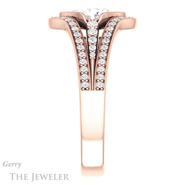 Oval Shaped Forever One Moissanite Engagement Ring #GTJ1060-oval-fo-r 3 Oval Shaped Forever One Moissanite Engagement Ring #GTJ1060-oval-fo-r