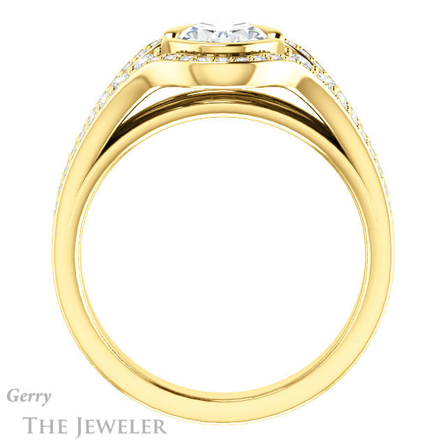 Oval Shaped Forever One Moissanite Engagement Ring #GTJ1060-oval-fo-y 2 Oval Shaped Forever One Moissanite Engagement Ring #GTJ1060-oval-fo-y