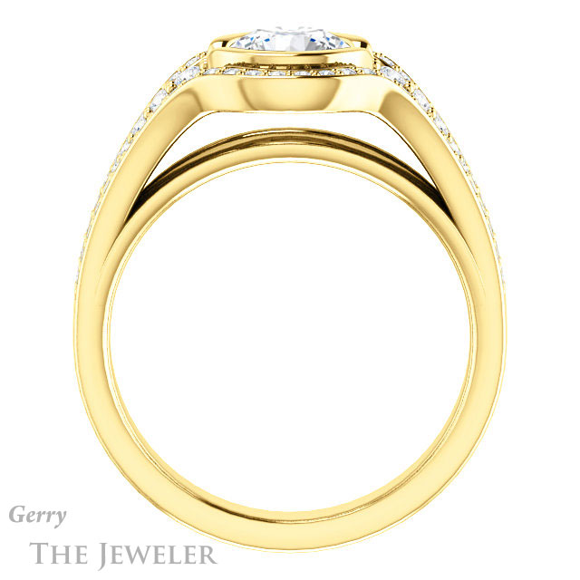 Round Cut Forever One Moissanite Engagement Ring #GTJ1060-round-fo-y 2 Round Cut Forever One Moissanite Engagement Ring #GTJ1060-round-fo-y