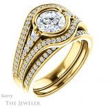 Round Cut Forever One Moissanite Engagement Ring #GTJ1060-round-fo-y 6 Round Cut Forever One Moissanite Engagement Ring #GTJ1060-round-fo-y