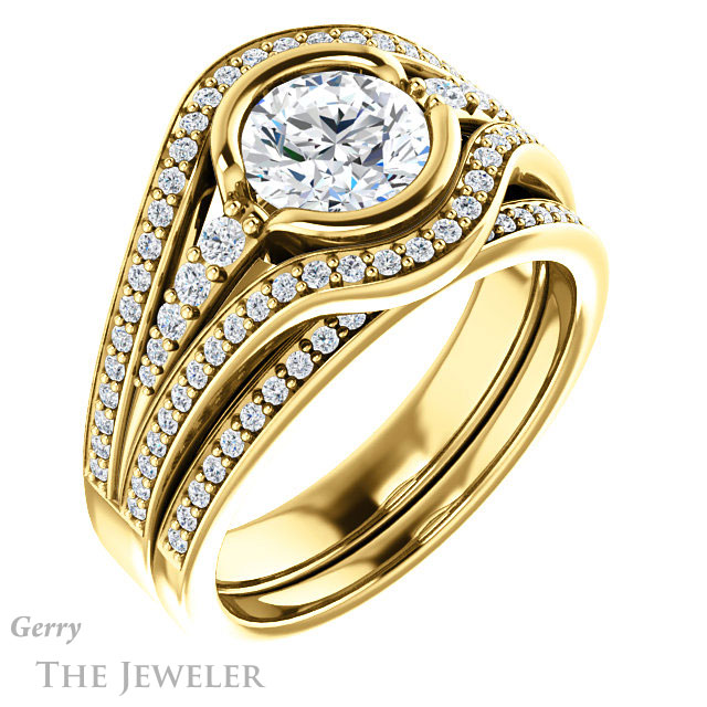 Round Cut Forever One Moissanite Engagement Ring #GTJ1060-round-fo-y 6 Round Cut Forever One Moissanite Engagement Ring #GTJ1060-round-fo-y