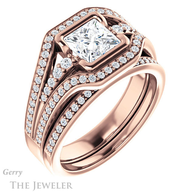 Princess Cut Forever One Moissanite Engagement Ring #GTJ1060-square-fo-r 6 Princess Cut Forever One Moissanite Engagement Ring #GTJ1060-square-fo-r