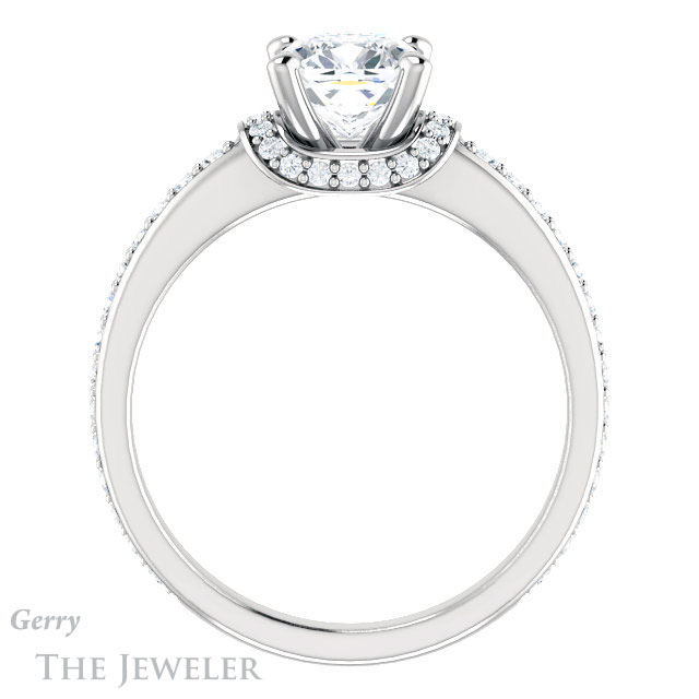 Cushion Cut Forever One Moissanite Engagement Ring #GTJ1061-cushion-fo-w