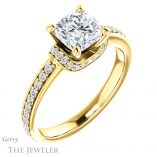 Cushion Cut Forever One Moissanite Engagement Ring #GTJ1061-cushion-fo-y 4 Cushion Cut Forever One Moissanite Engagement Ring #GTJ1061-cushion-fo-y