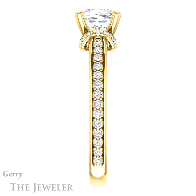 Cushion Cut Forever One Moissanite Engagement Ring #GTJ1061-cushion-fo-y 3 Cushion Cut Forever One Moissanite Engagement Ring #GTJ1061-cushion-fo-y