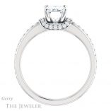 Emerald Cut Forever One Moissanite Engagement Ring #GTJ1061-emerald-fb-w 2 Emerald Cut Forever Brilliant Moissanite Engagement Ring #GTJ1061-emerald-fb-w