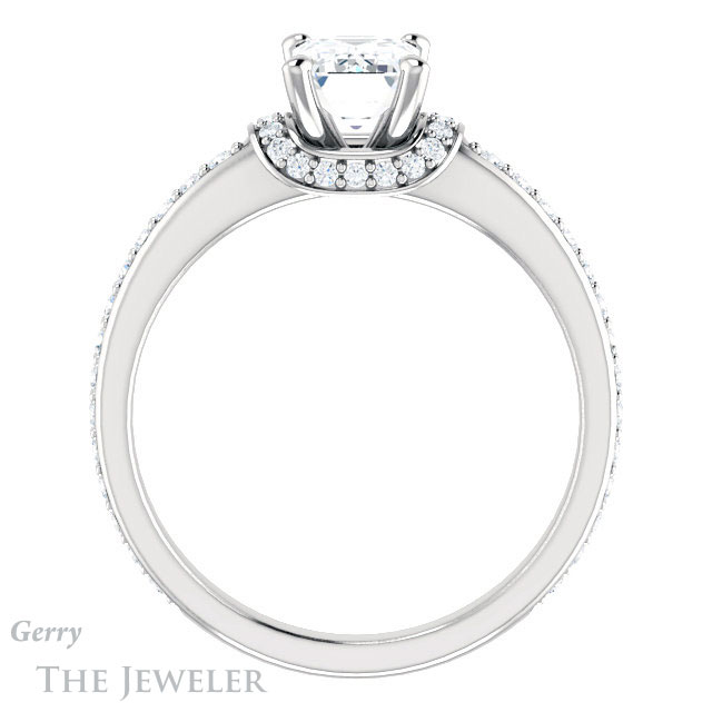 Emerald Cut Forever One Moissanite Engagement Ring #GTJ1061-emerald-fb-w 2 Emerald Cut Forever Brilliant Moissanite Engagement Ring #GTJ1061-emerald-fb-w