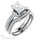 Emerald Cut Forever One Moissanite Engagement Ring #GTJ1061-emerald-fb-w 6 Emerald Cut Forever Brilliant Moissanite Engagement Ring #GTJ1061-emerald-fb-w
