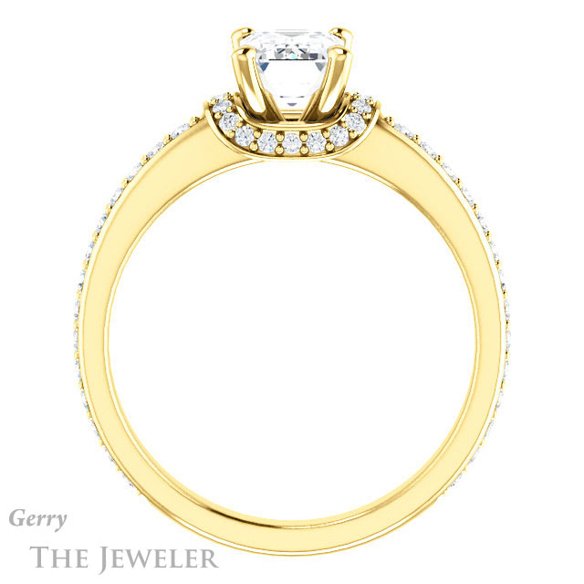 Emerald Cut Forever Brilliant Moissanite Engagement Ring #GTJ1061-emerald-fb-y
