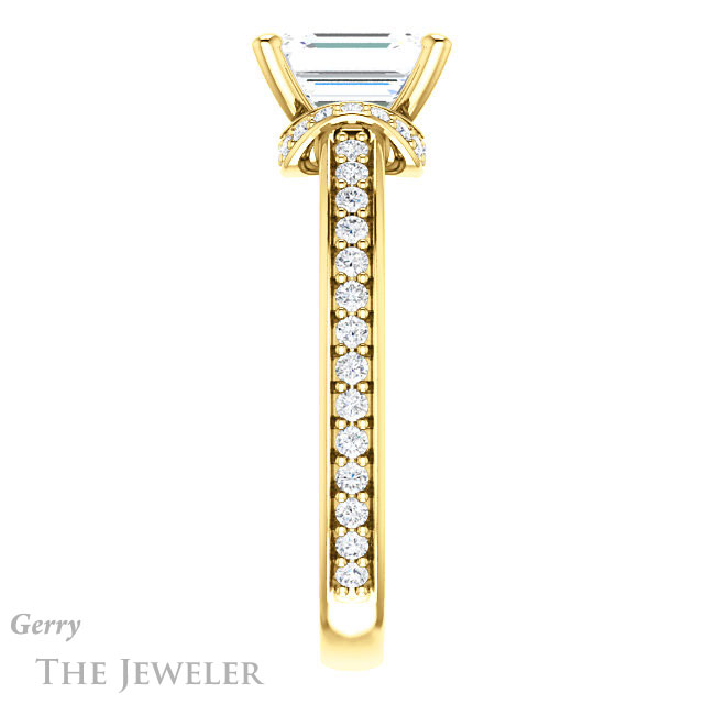 Emerald Cut Forever Brilliant Moissanite Engagement Ring #GTJ1061-emerald-fb-y