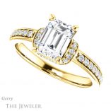 Emerald Cut Forever Brilliant Moissanite Engagement Ring #GTJ1061-emerald-fb-y