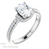 Oval Shaped Forever One Moissanite Engagement Ring #GTJ1061-oval-fo-w