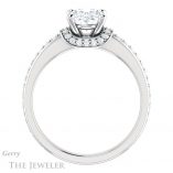 Oval Shaped Forever One Moissanite Engagement Ring #GTJ1061-oval-fo-w