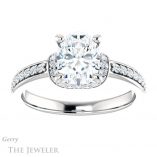 Oval Shaped Forever One Moissanite Engagement Ring #GTJ1061-oval-fo-w