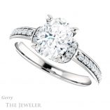 Oval Shaped Forever One Moissanite Engagement Ring #GTJ1061-oval-fo-w