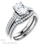 Oval Shaped Forever One Moissanite Engagement Ring #GTJ1061-oval-fo-w