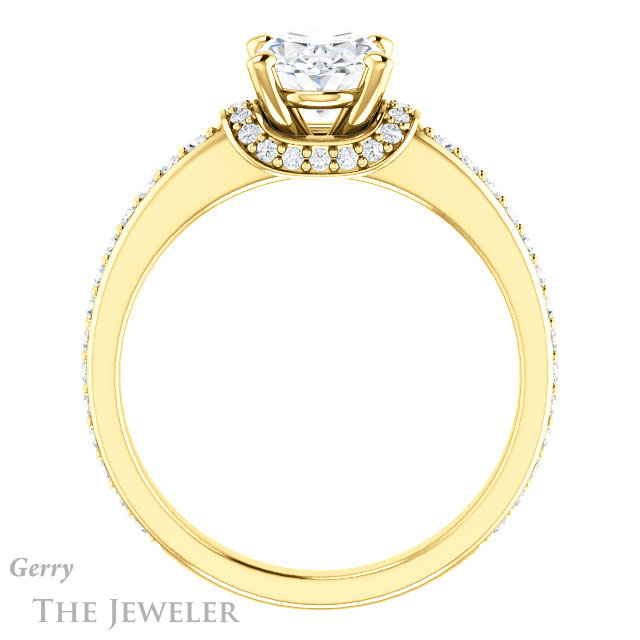 Oval Shaped Forever One Moissanite Engagement Ring #GTJ1061-oval-fo-y 2 Oval Shaped Forever One Moissanite Engagement Ring #GTJ1061-oval-fo-y
