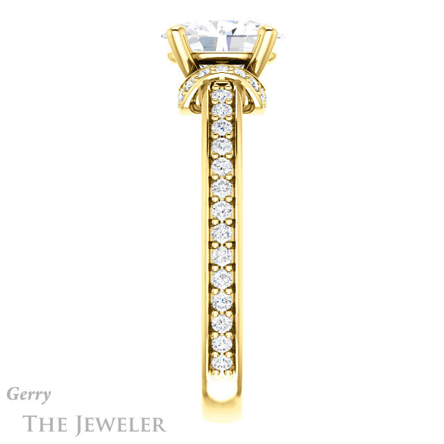 Oval Shaped Forever One Moissanite Engagement Ring #GTJ1061-oval-fo-y 3 Oval Shaped Forever One Moissanite Engagement Ring #GTJ1061-oval-fo-y
