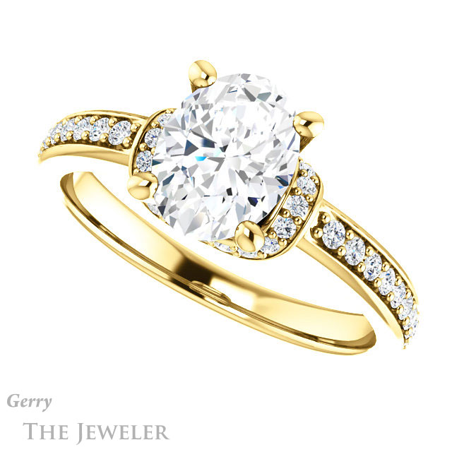 Oval Shaped Forever One Moissanite Engagement Ring #GTJ1061-oval-fo-y 5 Oval Shaped Forever One Moissanite Engagement Ring #GTJ1061-oval-fo-y